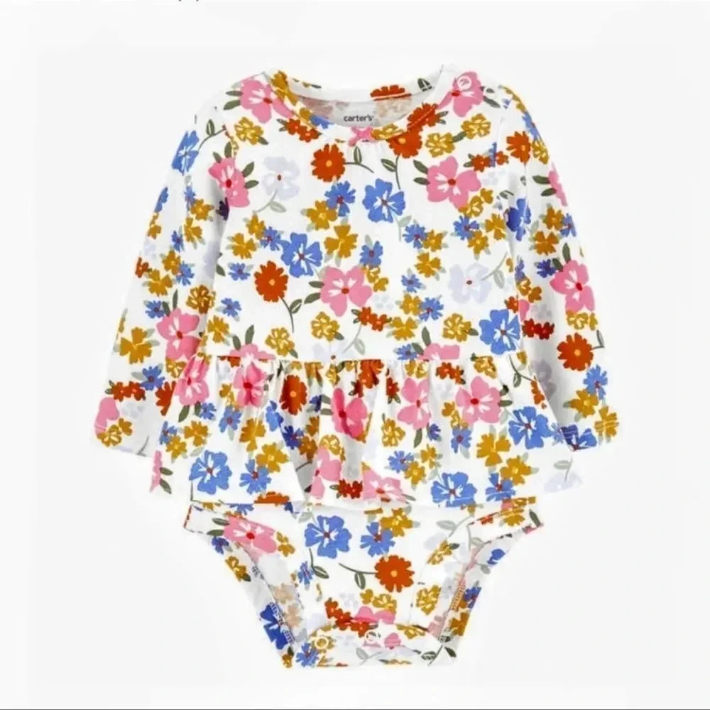 Kids Carter 4 piece set 3 M 12 M Flowers Stripes Shirt